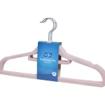 Iisi Vaatehuolto Ja -säilytys^Samettihenkari 5 Kpl Vaaleanpunainen