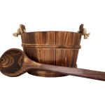 Emendo Saunatarvikkeet Ja -aineet-Saunasetti Poltettu Narukiulu Ja Kauha