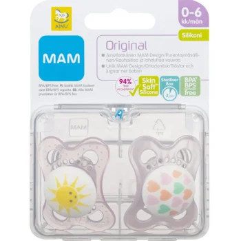 Ainu MAM Vauvan Hoito^Silikonitutti Original 0u20136 Kk 2 Kpl/pkt