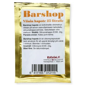 Barshop Juomien Valmistus Ja Makuaineet^Sitruunahapote 22 G