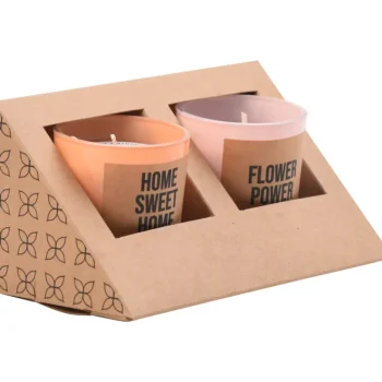 Miny Kynttilänjalat Ja Kynttilät-Soijavahakynttilä Lahjapakkaus Vanilja/pioni