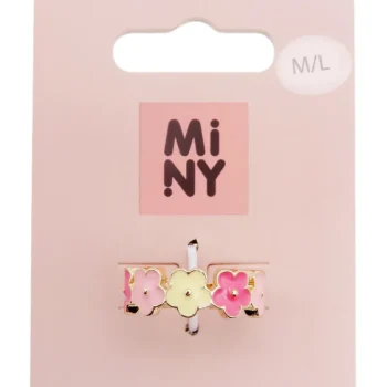 Miny Korut Ja Kellot^Sormus Kukka Kullanvärinen/pinkki