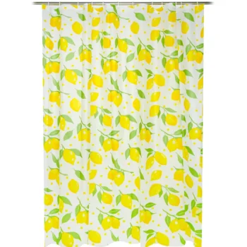 Kotikulta Kylpyhuone- Ja Saunatekstiilit-Suihkuverho 180 X 200 Cm Sitrus