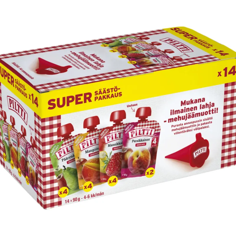 supersstpakkaus-piltti-14-x-90-AUMOdfZK-0.webp Piltti Lastenruoka-ateriat Ja Välipalat^Supersäästöpakkaus 14 X 90 G 4-6 Kk Hedelmä