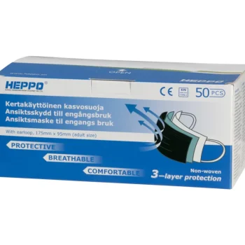 Heppo Hyvinvointi- Ja Terveydenhoitotarvikkeet^Suu-nenäsuoja 50 Kpl Musta
