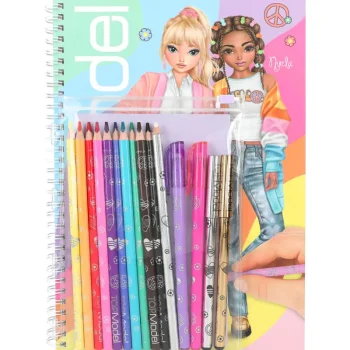 Topmodel Lasten Kirjat^Suunnittelukirja & Värityskynät