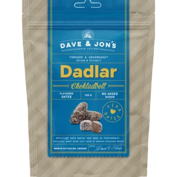 Dave & Jon's Pähkinät Ja Kuivatut Hedelmät^Taatelit 125 G Suklaapallo