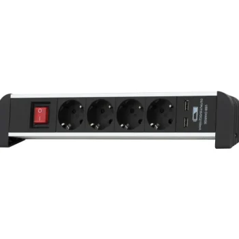 Airam Jatkojohdot^Tabletop 4-os.pistorasialista+kytk.+2USB 2.1A+metallikiinnikkeet, Johto2m IP20