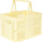 Miny Sisustuskorit-Taitettava Kori Kahvoilla M Keltainen
