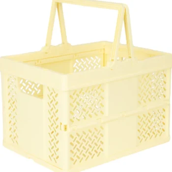 Miny Sisustuskorit-Taitettava Kori Kahvoilla M Keltainen