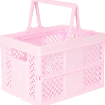 Miny Sisustuskorit-Taitettava Kori Kahvoilla S Vaaleanpunainen