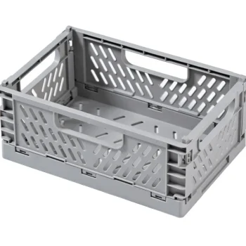 Miny Sisustuskorit-Taitettava Kori L 30,5 X 19,7 X 12,5 Cm, Vaaleanharmaa