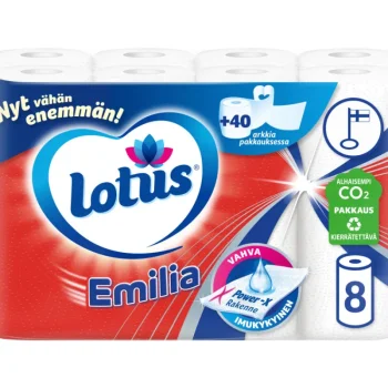 Lotus Emilia Talouspaperit^Talouspaperi 8 Rl Valkoinen