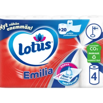 Lotus Emilia Talouspaperit^Talouspaperi 4 Rl Valkoinen
