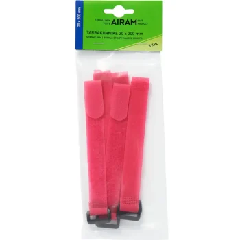 Airam Kaapelit-Tarrakiinnike 20*200mm 5kpl/pussi Pinkki