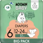 Moomin Baby Vaipat Ja Puhdistuspyyhkeet^Teippivaippa 51 Kpl 6, 12-24 Kg