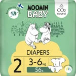 Muumi Baby Vaipat Ja Puhdistuspyyhkeet^Teippivaippa 56 Kpl Newborn 2, 3-6 Kg