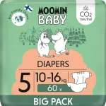 Moomin Baby Vaipat Ja Puhdistuspyyhkeet^Teippivaippa 60 Kpl 5, 10-16 Kg