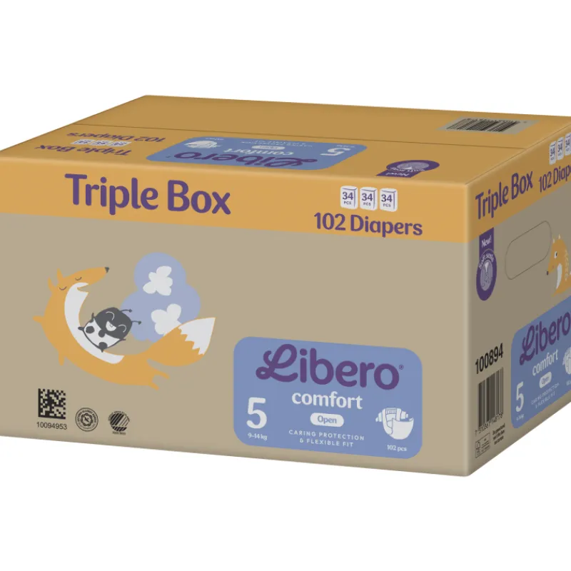 teippivaippa-libero-102-kpl-co-ODRCDZcI-0.webp Libero Vaipat Ja Puhdistuspyyhkeet-Teippivaippa 102 Kpl Comfort Koko 5, 9-14 Kg Triple Box
