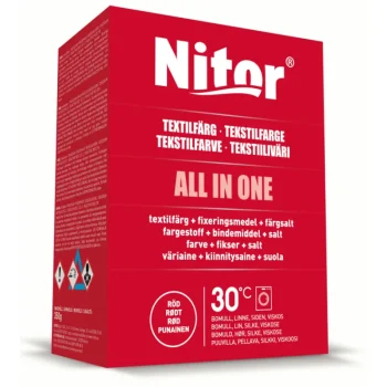 Nitor Pyykinkäsittelyaineet^Tekstiiliväri All-in-One 350 G Punainen