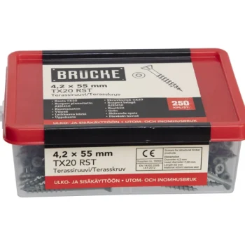 Brücke Naulat Ja Ruuvit-Terassiruuvi 4,2 X 55 Mm, AISI410 + Ruspert, 250 Kpl, Vihreä