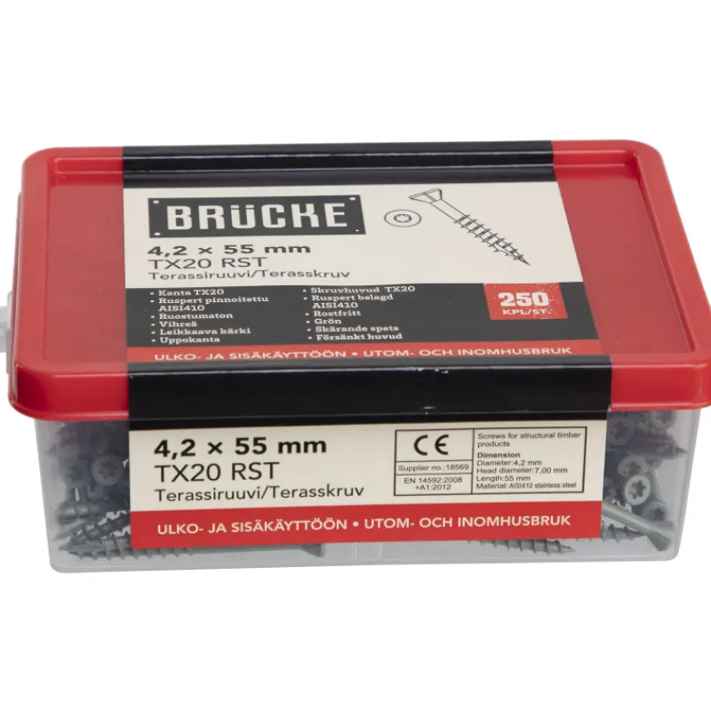 terassiruuvi-42-x-55-mm-aisi41-YpyTwgkN-0.webp Brücke Naulat Ja Ruuvit-Terassiruuvi 4,2 X 55 Mm, AISI410 + Ruspert, 250 Kpl, Vihreä