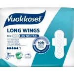 Vuokkoset Intiimihygieniasuojat^Terveysside 10 Kpl Long Wings