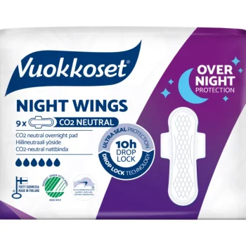 Vuokkoset Intiimihygieniasuojat^Terveysside 9 Kpl Night Wings