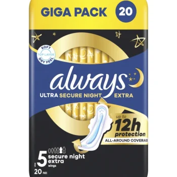 Always Intiimihygieniasuojat-Terveysside 20 Kpl Ultra Secure Night Extra S5