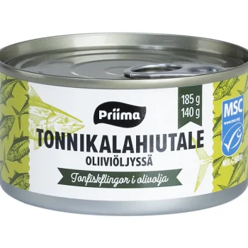 Priima Säilykkeet^Tonnikalahiutale 185/140 G Oliiviöljyssä