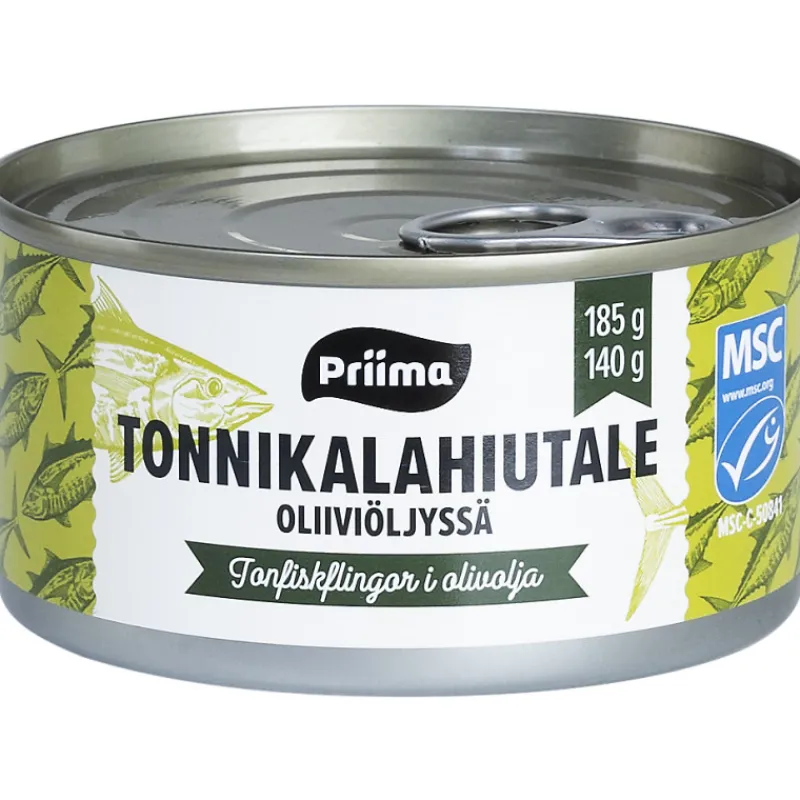 tonnikalahiutale-priima-185140-HRvclMGK-0.webp Priima Säilykkeet^Tonnikalahiutale 185/140 G Oliiviöljyssä