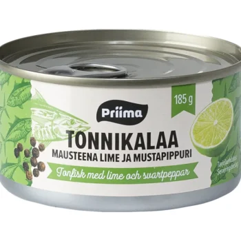 Priima Säilykkeet^Tonnikalahiutale 185g Mustapippuri Lime-auringonkukkaöljyssä