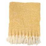 Kotikulta Sisustustyynyt Ja Huovat-Torkkupeitto 130 X 170 Cm Fall Kudottu Keltainen