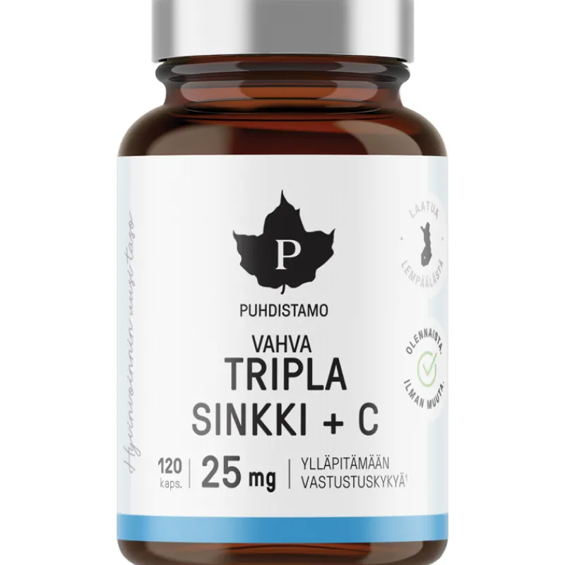 tripla-sinkki-c-puhdistamo-12-RrOhdbqF-0.webp Puhdistamo Terveysravinteet Ja -valmisteet^Tripla Sinkki + C 120 Kpl