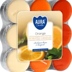 Bispol Kynttilänjalat Ja Kynttilät-Tuoksulämpökynttilä 18 Kpl Appelsiini