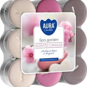 Bispol Kynttilänjalat Ja Kynttilät-Tuoksulämpökynttilä 18 Kpl Spa Garden