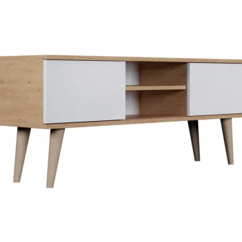 Kocot Huonekalut-TV-taso 120 Cm Toronto Valkoinen/beige