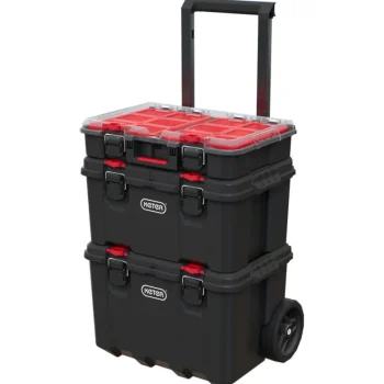 Keter Hyllyjärjestelmät-Työkalukärry Stack And Roll, 3 Osaa