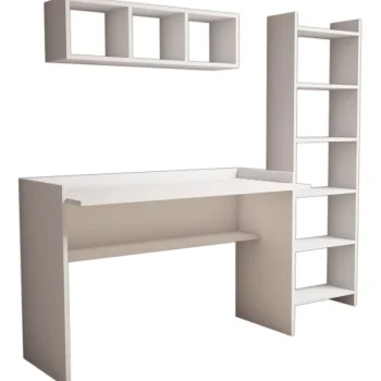 Chic Home Pienkalusteet-Työpöytä 118 X 58 X 80 Cm Heini Hyllyköillä