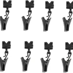 Kotikulta Verhot Ja Verhotarvikkeet-U-verhokiskon Liuku 20 Kpl Nipistimellä Musta