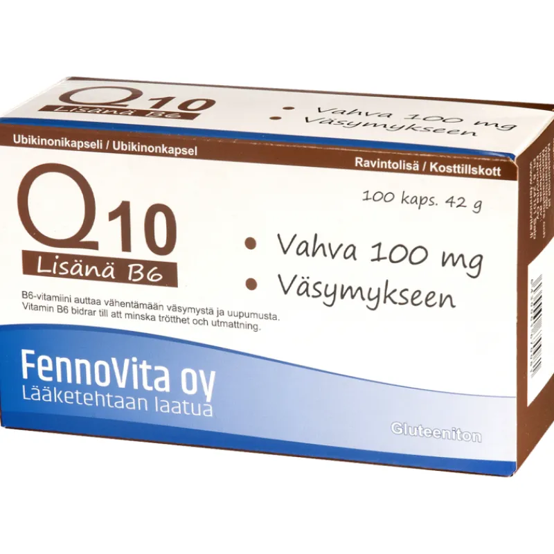 ubikinoni-q10-100-mg-b6-vitam-bDLGuuiE-0.webp Fennovita Terveysravinteet Ja -valmisteet^Ubikinoni Q10 100 Mg + B6-vitamiini 100 Kpl