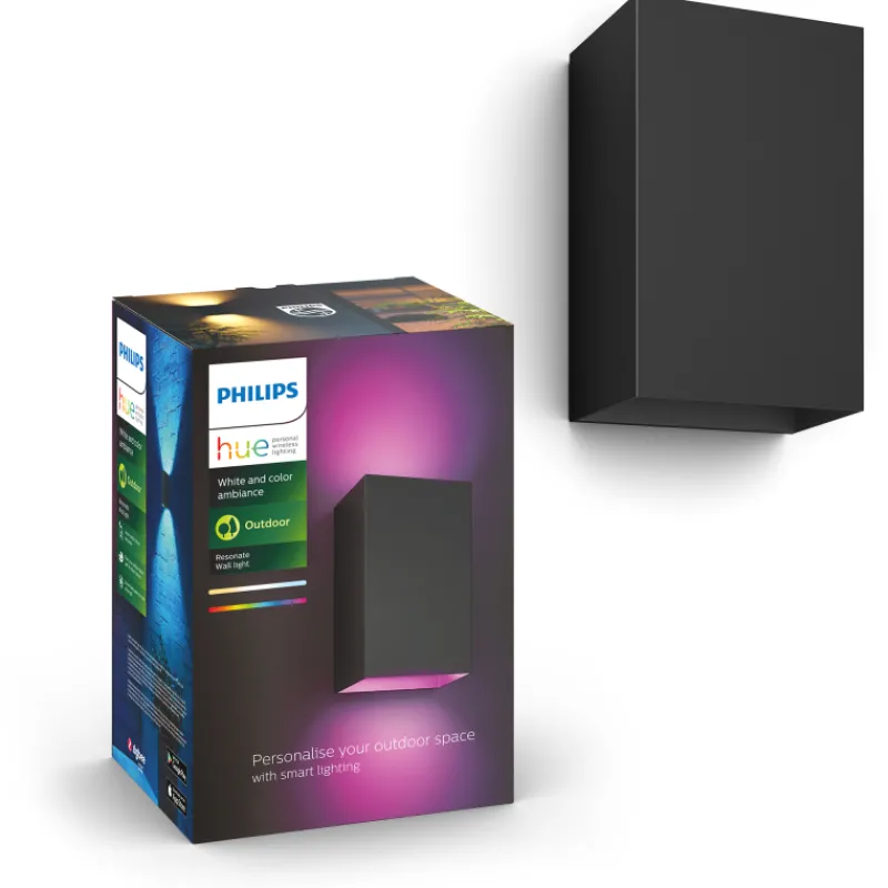 ulkoseinvalaisin-philips-hue-r-VfktRZmx-0.webp Philips Hue Ulkovalaisimet-Ulkoseinävalaisin Resonate White And Color Ambiance 2x8W, Musta