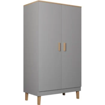 Kocot Huonekalut-Vaatekaappi 184 X 100 Cm Denver Harmaa/beige