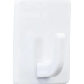 Pisla Ripustus-Vaatekoukku Neliskulmainen 2 Kpl, Valkoinen, Tarrakiinnitys