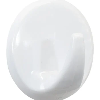 Pisla Ripustus-Vaatekoukku Pyöreä, 2 Kpl, Valkoinen, Tarrakiinnitys