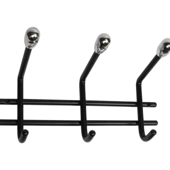 Pisla Ripustus-Vaatenaulakko 3 Koukkua, Musta Teräs/kromi