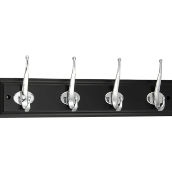 Pisla Ripustus-Vaatenaulakko Freda Musta/kromi, 4 Koukkua