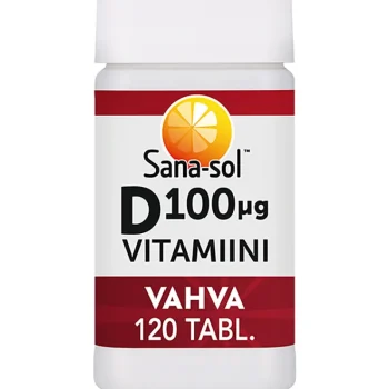 Sana Sol Terveysravinteet Ja -valmisteet^Vahva D-vitamiini 100 u00b5g 120 Kpl