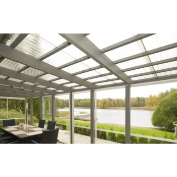 Keraplast Pihan Rakennusmateriaalit-Valokate PVC Trapetsilevy 1,0 Mm S.kirkas 1040 X 4000 Mm