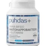 Puhdas+ Terveysravinteet Ja -valmisteet^Vegekapseli Maitohappobakteeri + Glutamiini 60 Kpl Vahva Bifido